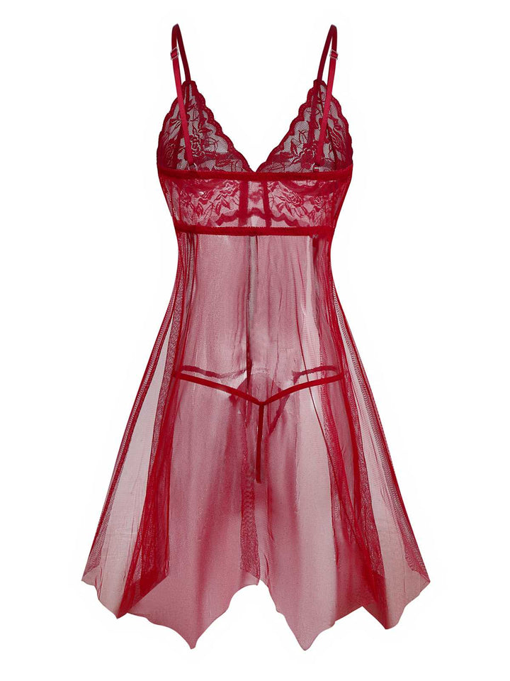Slip Lace Bow Sheer Nightdress - vintage dress, retro fashion, rockabilly