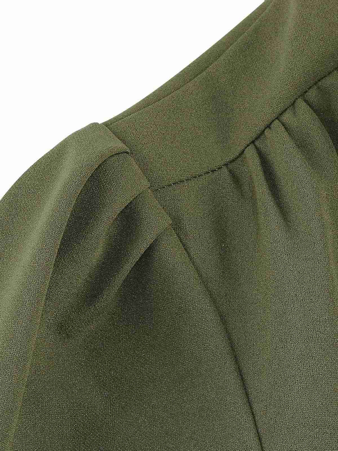 1950s Solid Bow Collar Buttoned Swing Dress — a 1950s silhouette that turns sidewalks into runways