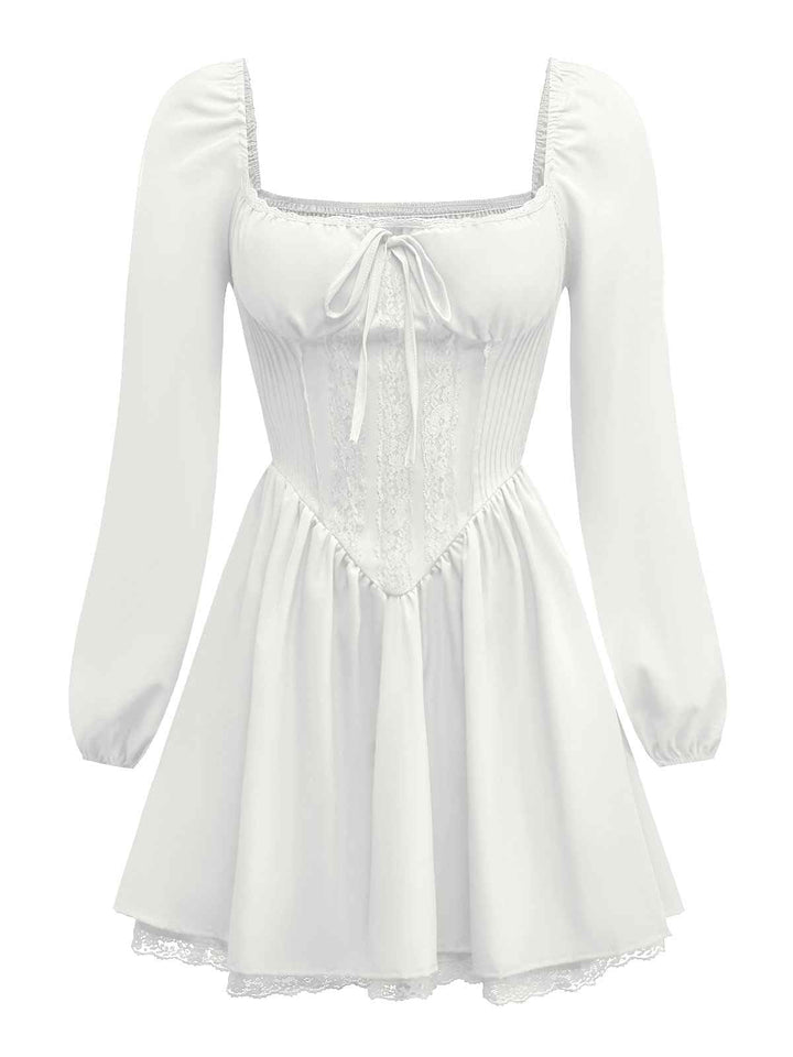 1950s Solid Bow Tie Lace Gothic Dress, vintage dress, retro fashion, rockabilly, pin-up fashion - perfect for women who love vintage and retro fashion