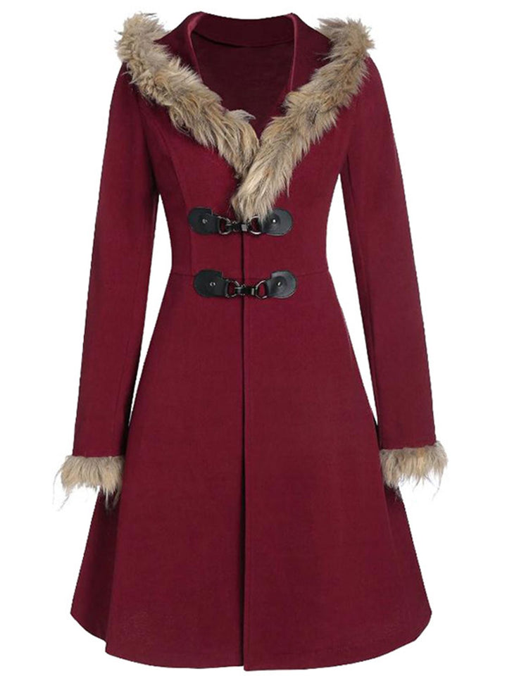 1950s Solid Buckle Fur Trimmed Coat — vintage elegance for the modern woman