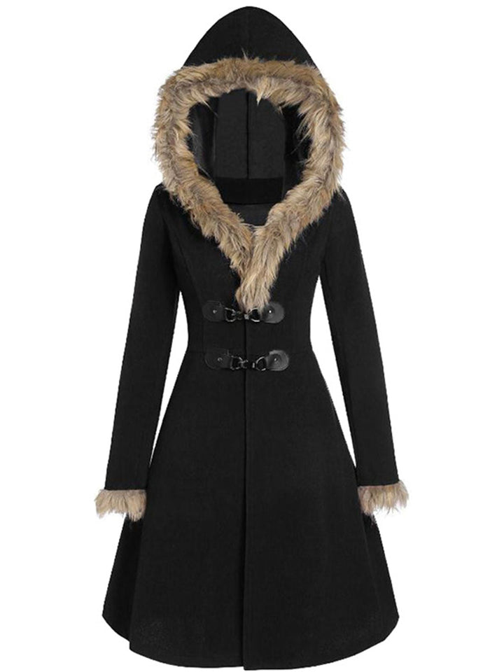 1950s Solid Buckle Fur Trimmed Coat: timeless style reimagined
