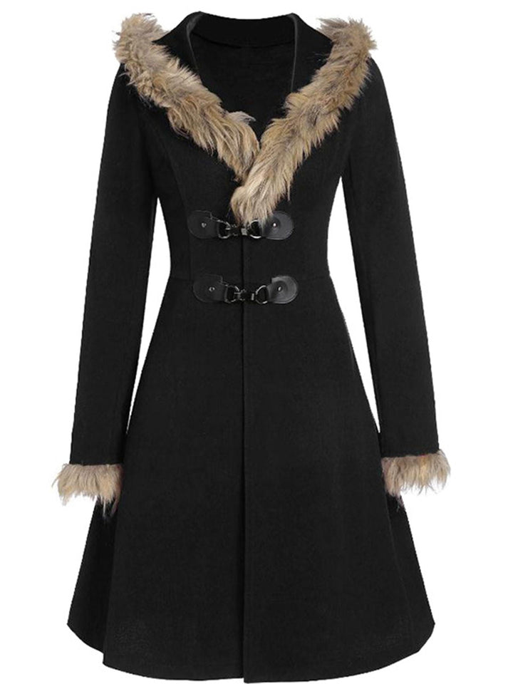 1950s Solid Buckle Fur Trimmed Coat — vintage elegance for the modern woman