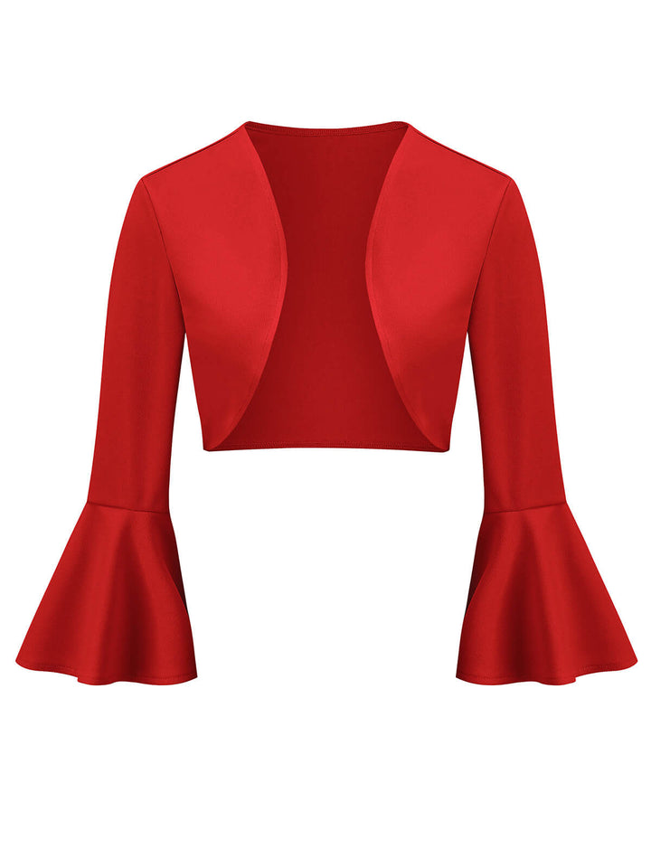 1950s Solid Christmas Trumpet Sleeved Jacket: timeless style reimagined