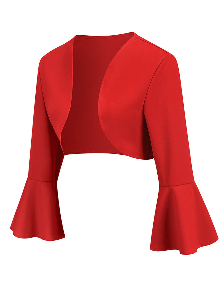 1950s Solid Christmas Trumpet Sleeved Jacket — vintage elegance for the modern woman