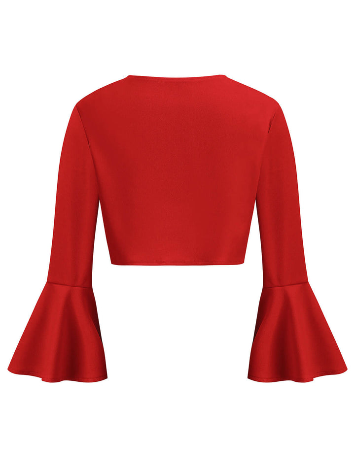 1950s Solid Christmas Trumpet Sleeved Jacket: timeless style reimagined