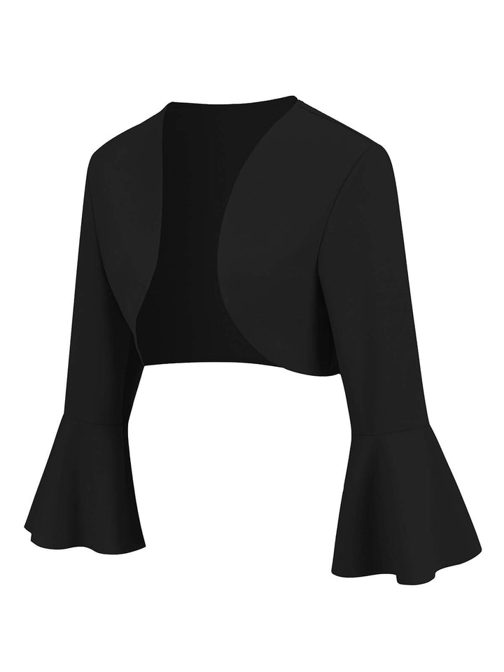 1950s Solid Christmas Trumpet Sleeved Jacket — vintage elegance for the modern woman