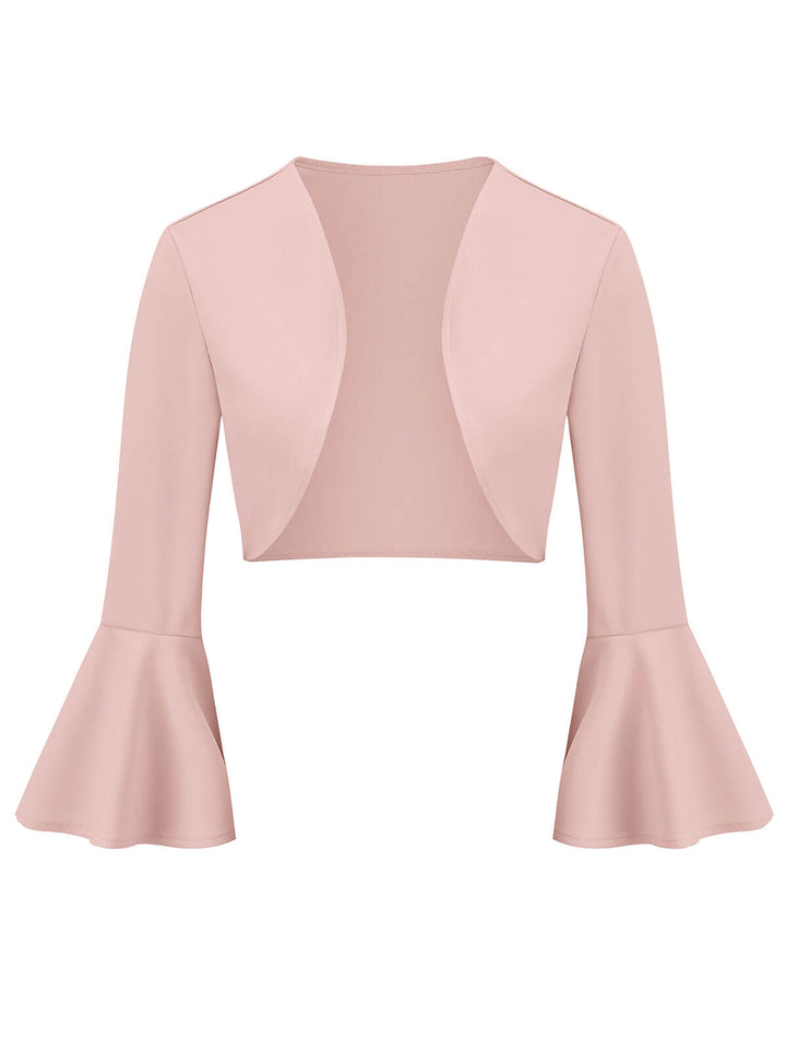 1950s Solid Christmas Trumpet Sleeved Jacket — vintage elegance for the modern woman