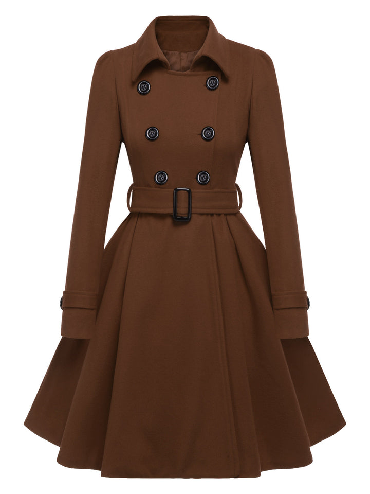 1950s Solid Color Lapel Slim Coat — 1950s style that speaks before she does