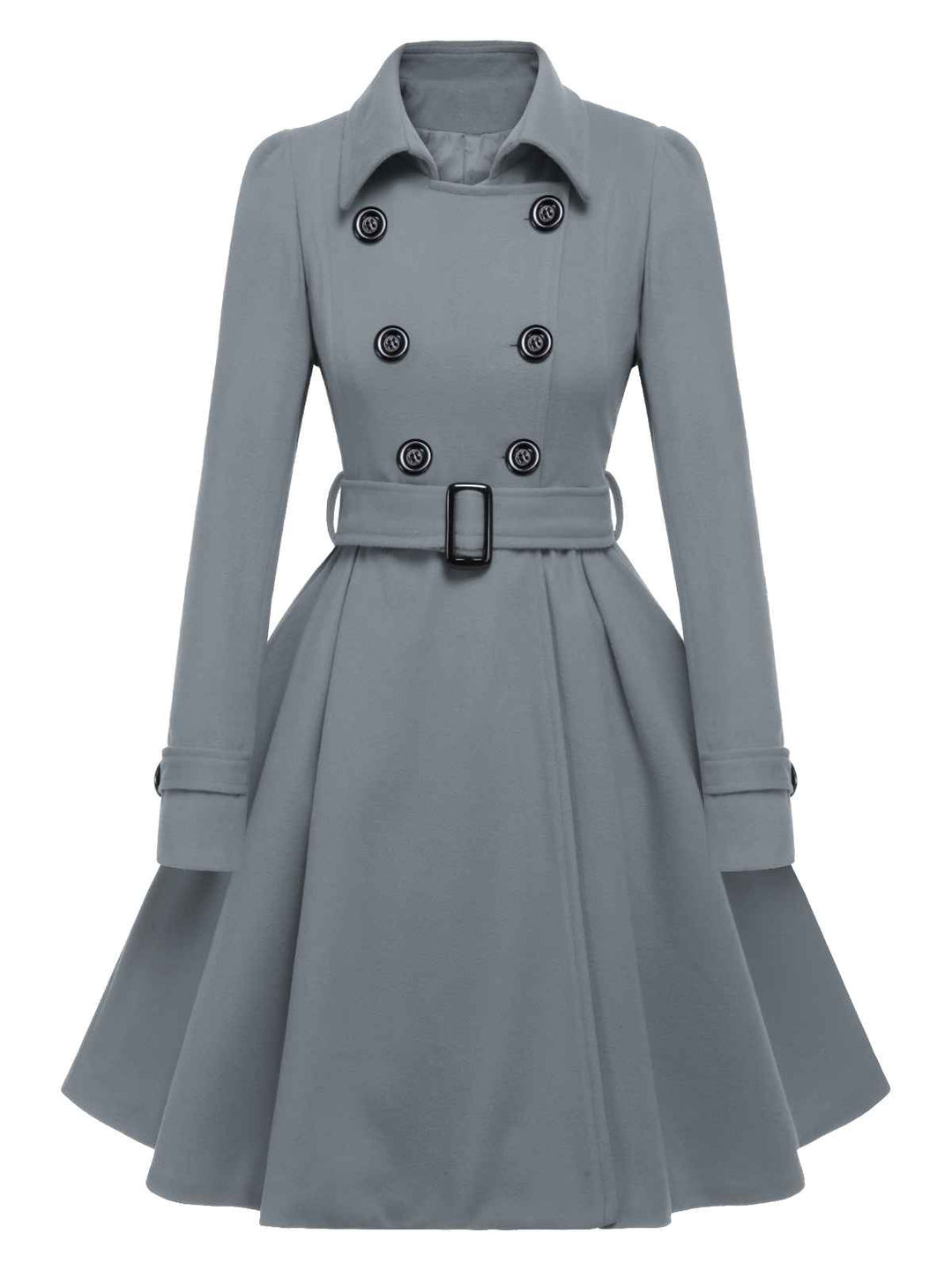 1950s Solid Color Lapel Slim Coat — 1950s style that speaks before she does