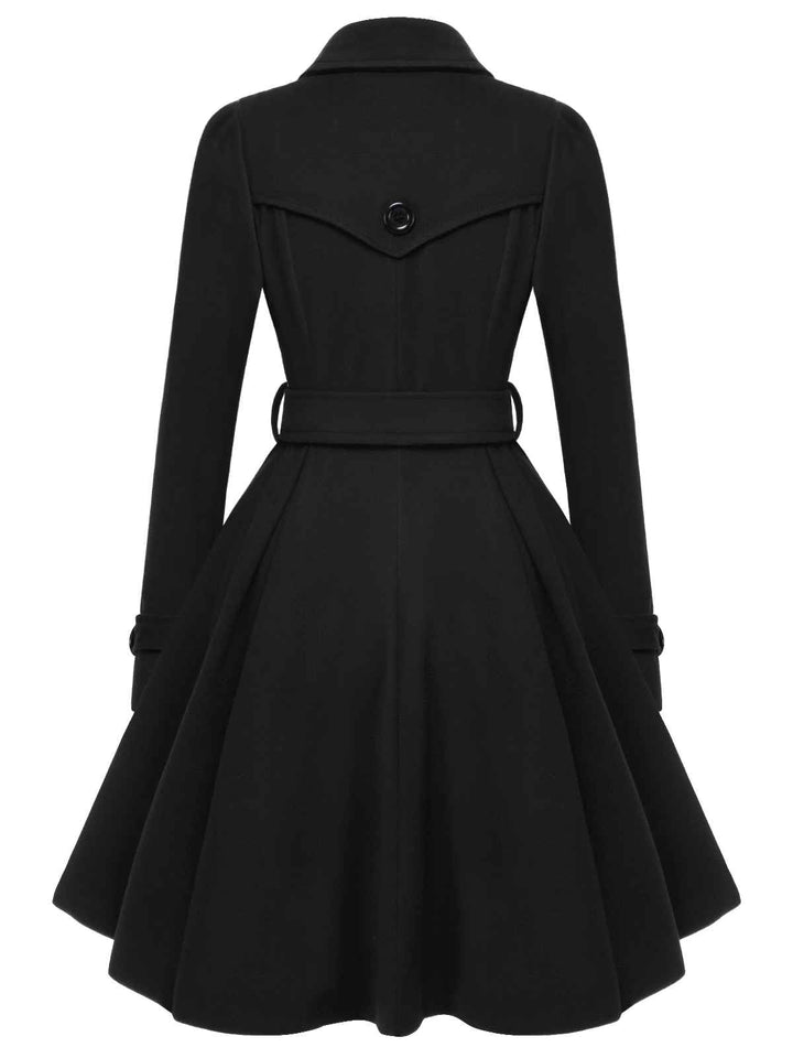 1950s Solid Color Lapel Slim Coat - vintage fashion, style