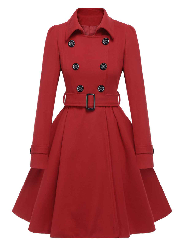 1950s Solid Color Lapel Slim Coat - vintage fashion, style