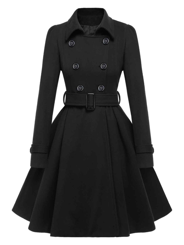1950s Solid Color Lapel Slim Coat, vintage jacket, coat, classic outerwear, women, elegant