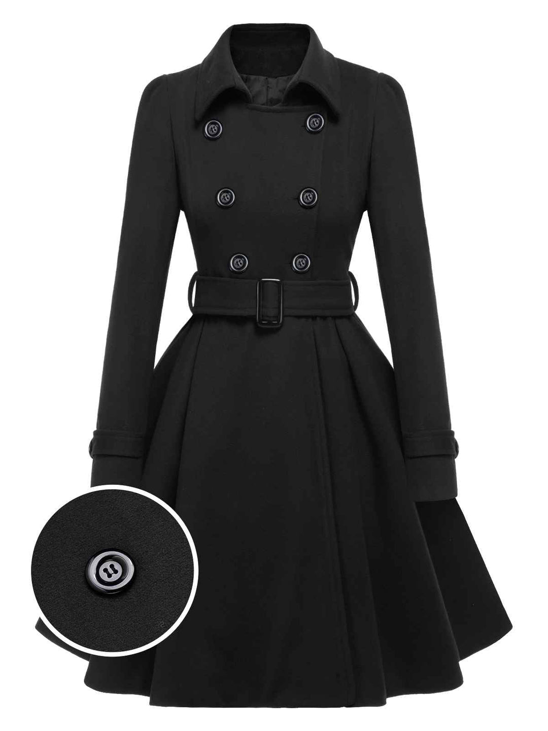 1950s Solid Color Lapel Slim Coat - vintage fashion, style
