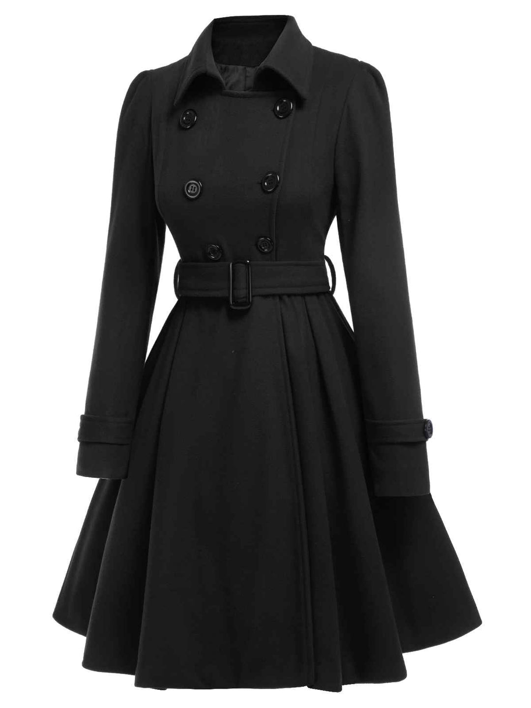 1950s Solid Color Lapel Slim Coat - vintage fashion, style