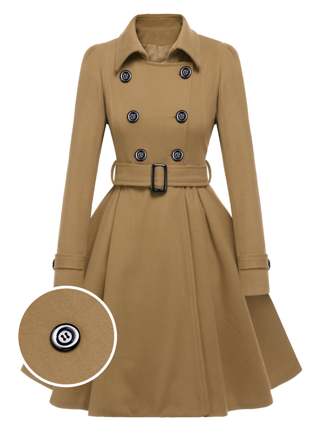 1950s Solid Color Lapel Slim Coat, vintage coat, outerwear - perfect for women who love vintage and fashion
