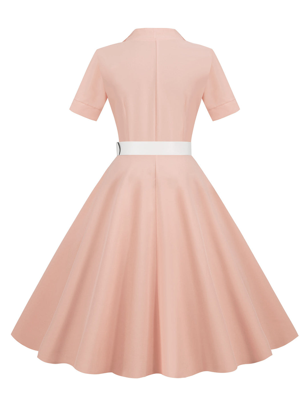 1950s Solid Contrast Lapel Belt Dress, vintage dress, retro fashion, rockabilly, pin-up fashion - perfect for women who love vintage and retro fashion
