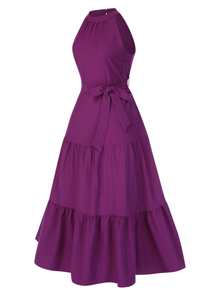 1950s Solid Crew Halter Tiered Dress, vintage dress, retro fashion, rockabilly, pin-up fashion - perfect for women who love vintage and retro fashion