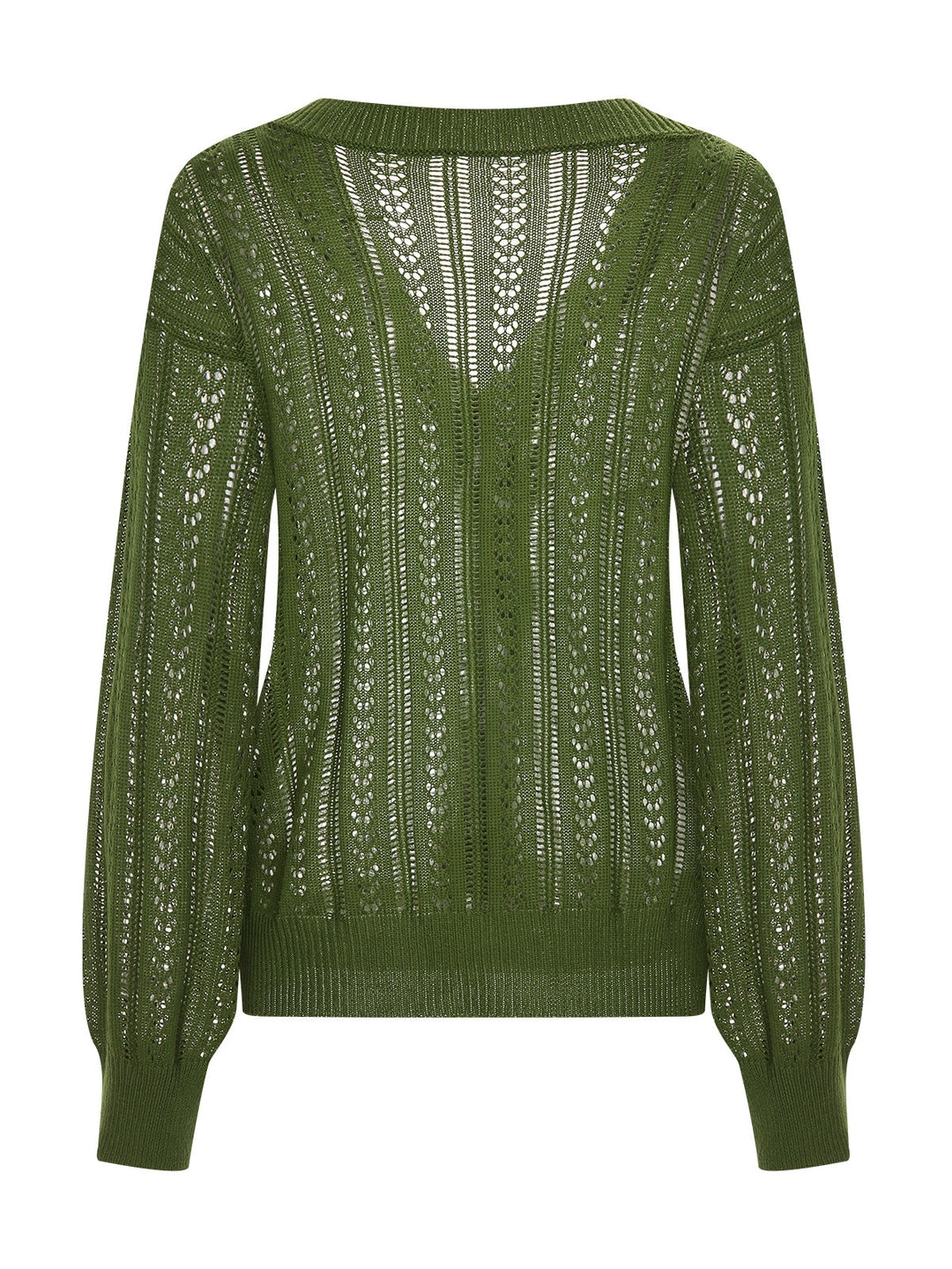 She finds her 1950s story in this 1950s Solid Crochet Hollow Knitted Cardigan