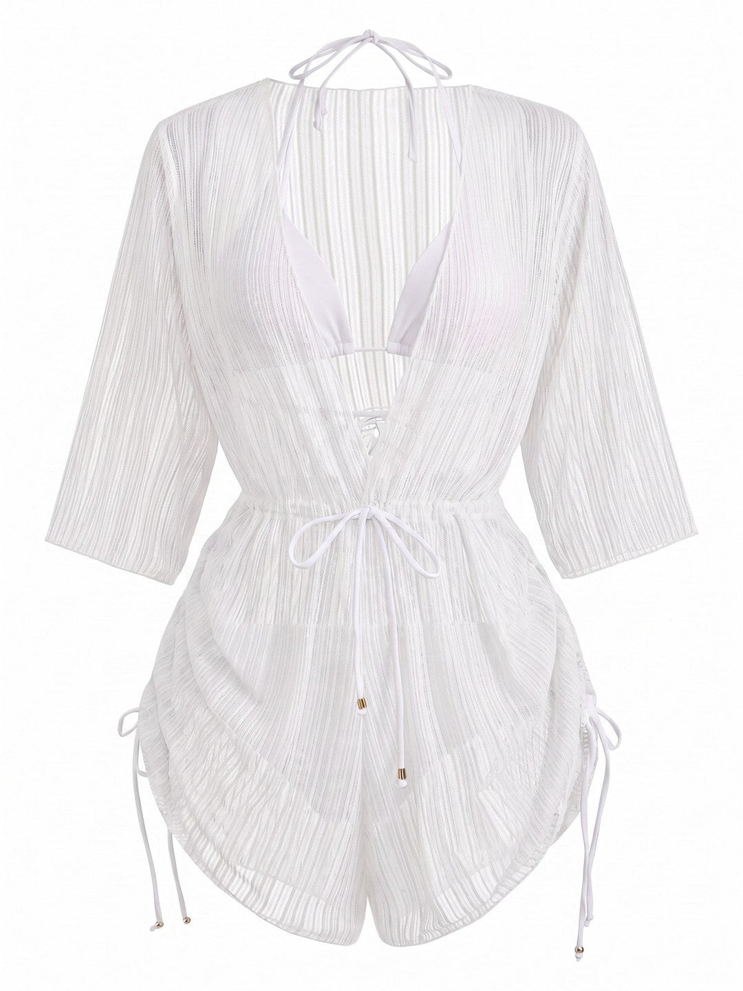 Solid-Halter-Bikini-Set-Shimmer-Cover-Up, vintage, retro, swimwear