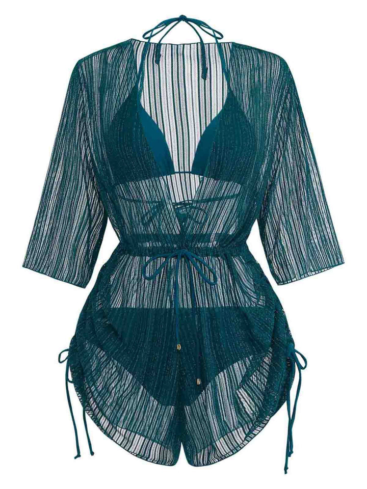 Solid-Halter-Bikini-Set-Shimmer-Cover-Up, vintage, retro, swimwear