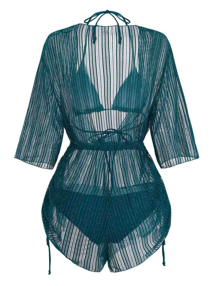 Solid-Halter-Bikini-Set-Shimmer-Cover-Up, vintage, retro, swimwear