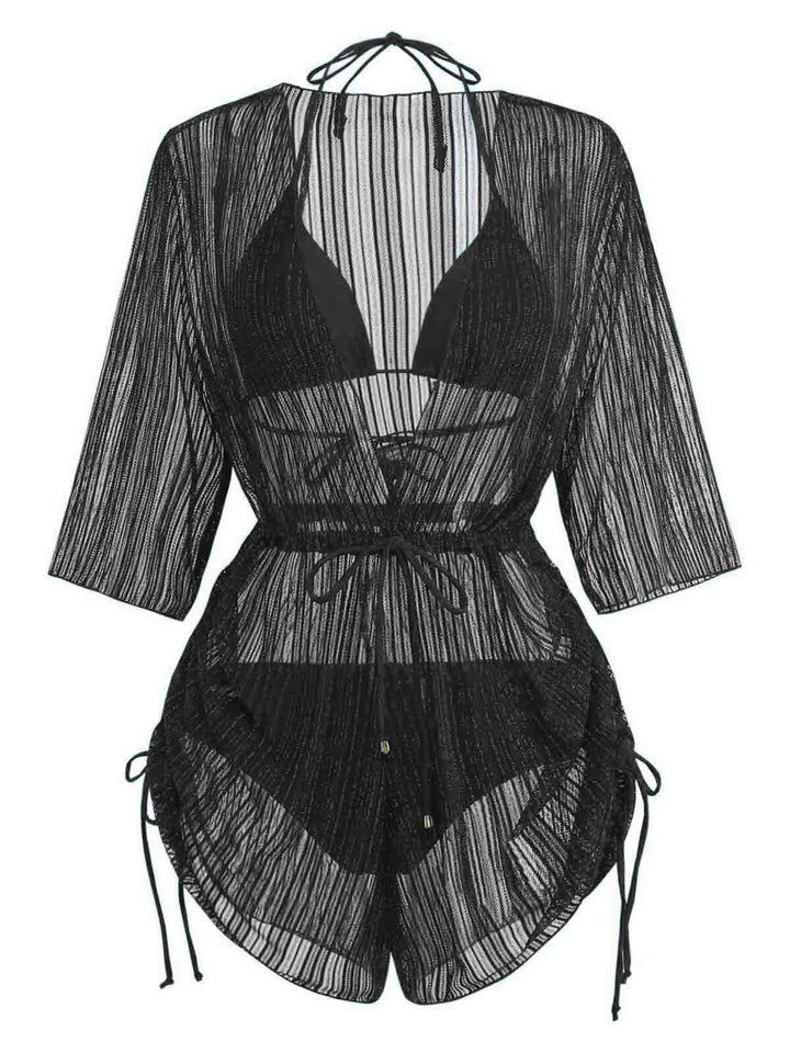Solid-Halter-Bikini-Set-Shimmer-Cover-Up, vintage, retro, swimwear
