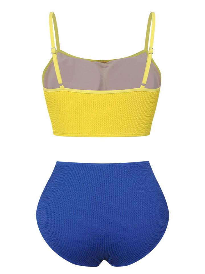 1950s Solid High Rise Strap Swimsuit, vintage swimsuit, pin-up swimwear - perfect for women who love vintage and retro fashion