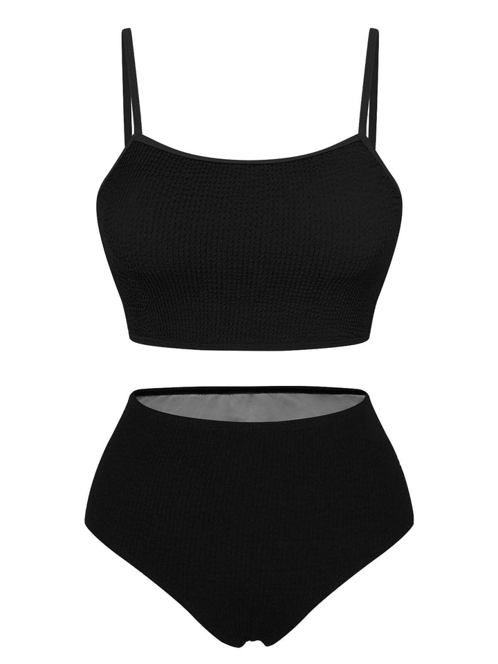 1950s Solid High Rise Strap Swimsuit, vintage swimsuit, pin-up swimwear - perfect for women who love vintage and retro fashion