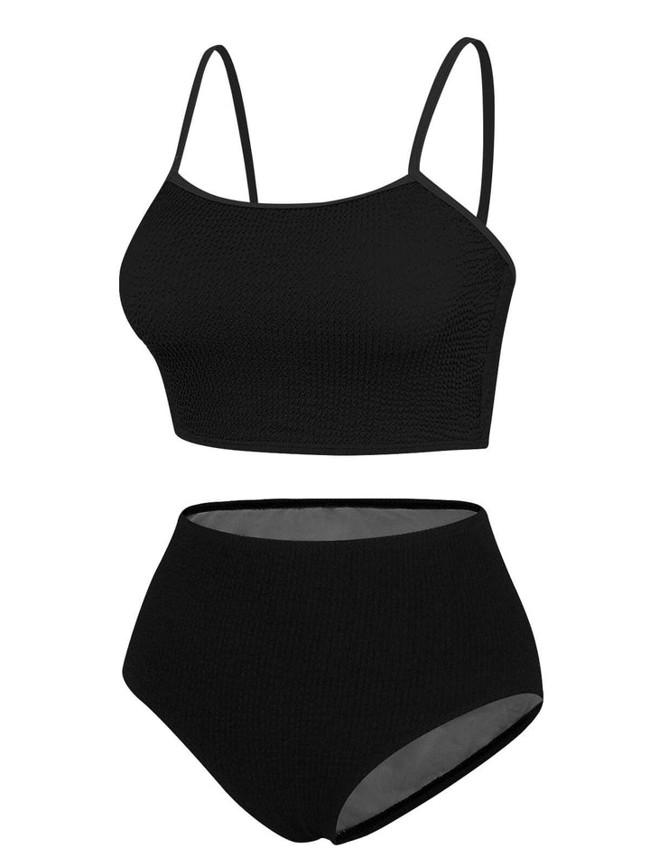 1950s Solid High Rise Strap Swimsuit, vintage swimsuit, pin-up swimwear - perfect for women who love vintage and retro fashion