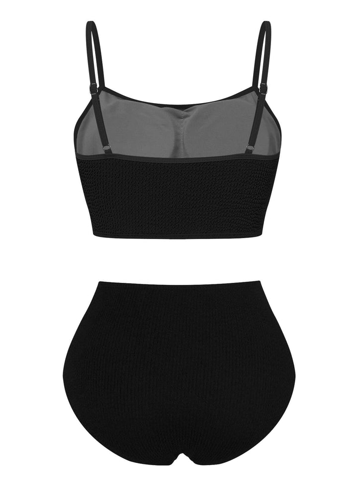 1950s Solid High Rise Strap Swimsuit, vintage swimsuit, pin-up swimwear - perfect for women who love vintage and retro fashion