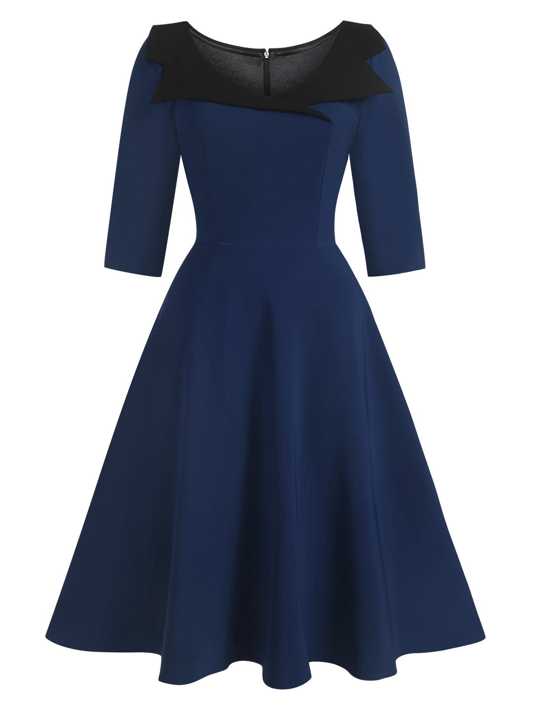1950s Solid Irregular Collar Half Sleeves Dress, vintage dress, retro fashion, rockabilly, pin-up fashion - perfect for women who love vintage and retro fashion