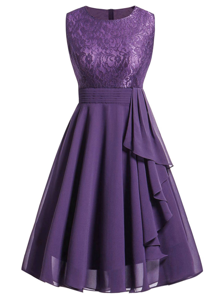 1950s Solid Lace Sleeveless Swing Dress: timeless style reimagined