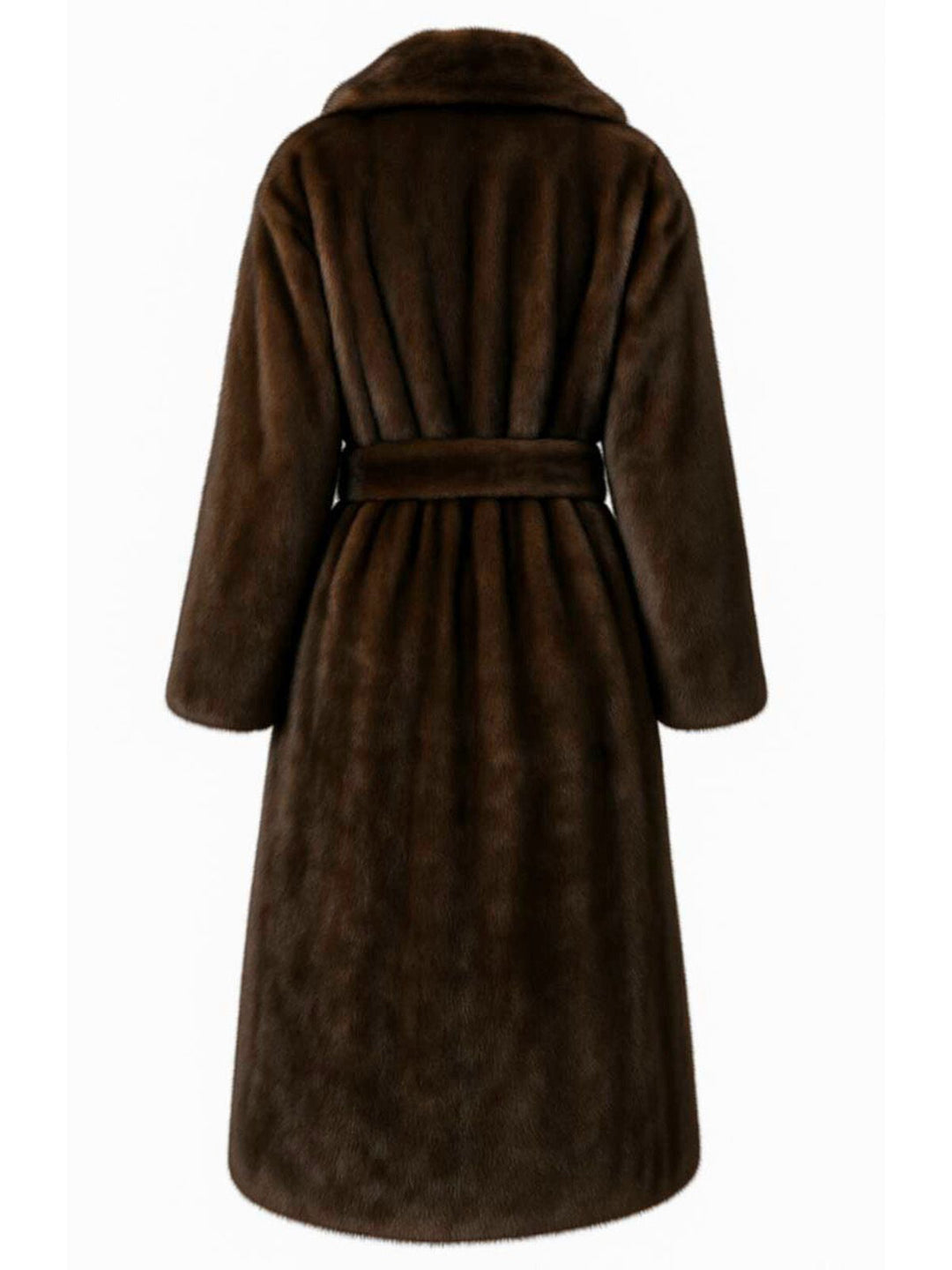 1950s Solid Lapel Artifical Fur Robe Coat - vintage fashion, retro style