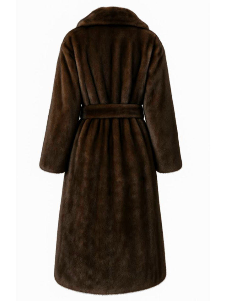 1950s Solid Lapel Artifical Fur Robe Coat - vintage fashion, retro style