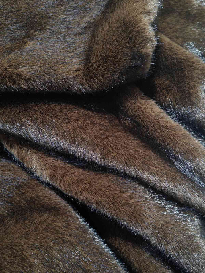 1950s Solid Lapel Artifical Fur Robe Coat - vintage fashion, retro style