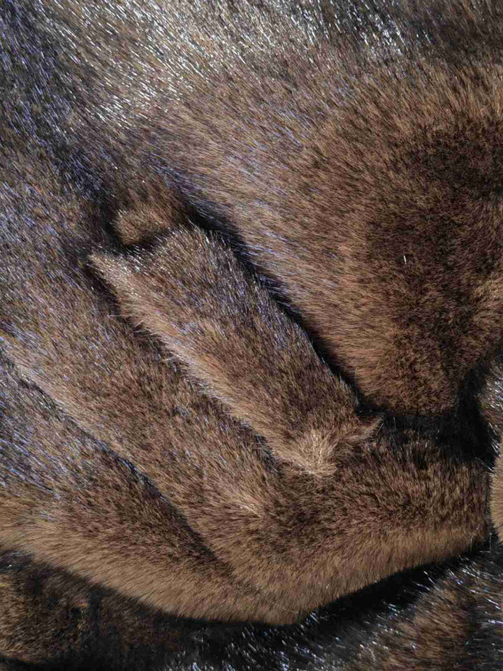 1950s Solid Lapel Artifical Fur Robe Coat - vintage fashion, retro style
