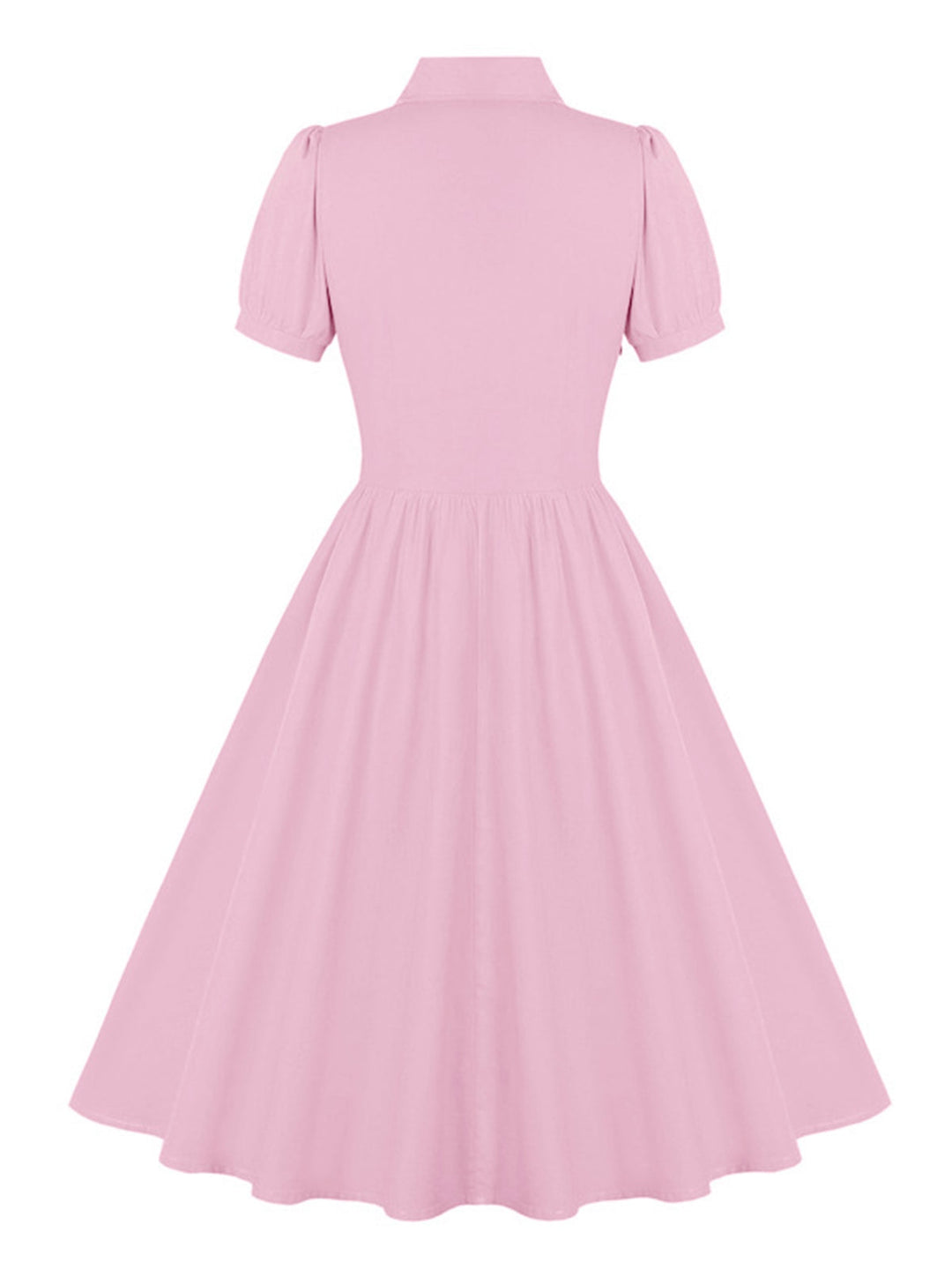1950s Solid Lapel Buttons Swing Dress, vintage dress, retro fashion, rockabilly, pin-up fashion - perfect for women who love vintage and retro fashion