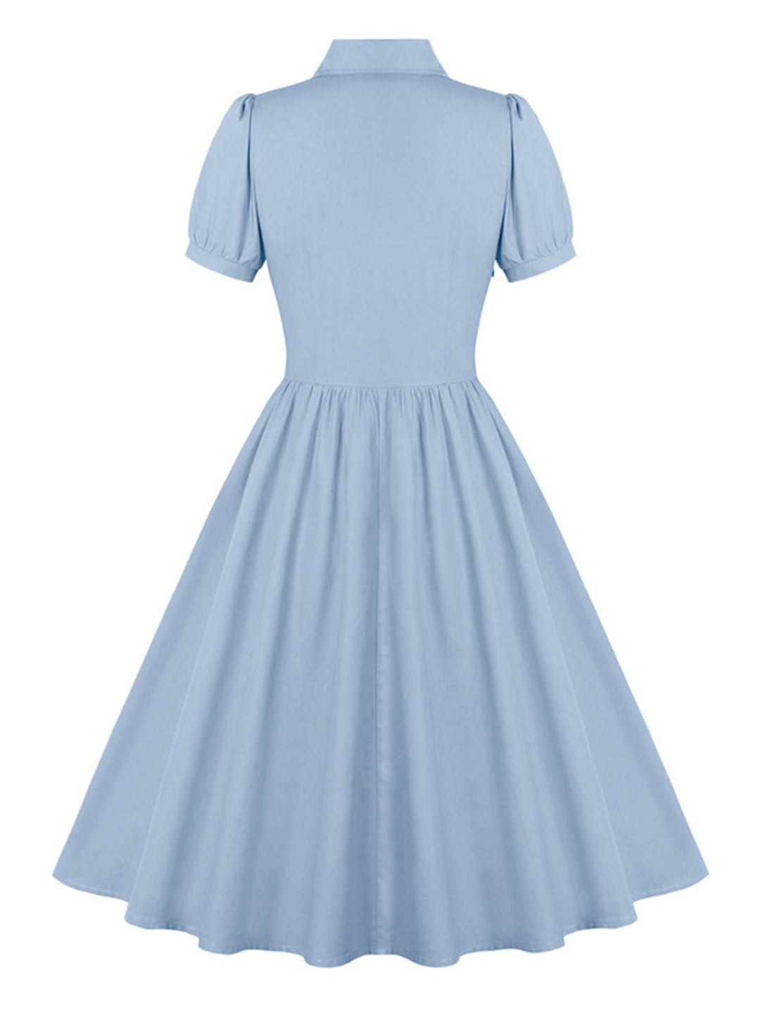 1950s Solid Lapel Buttons Swing Dress, vintage dress, retro fashion, rockabilly, pin-up fashion - perfect for women who love vintage and retro fashion