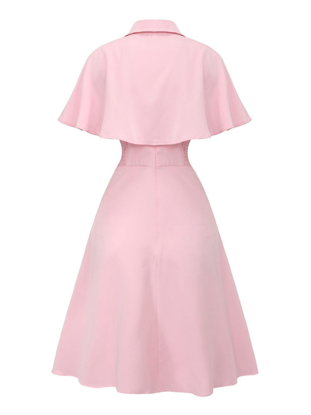 1950s Solid Lapel Capelet Dress - vintage dress, retro fashion, rockabilly