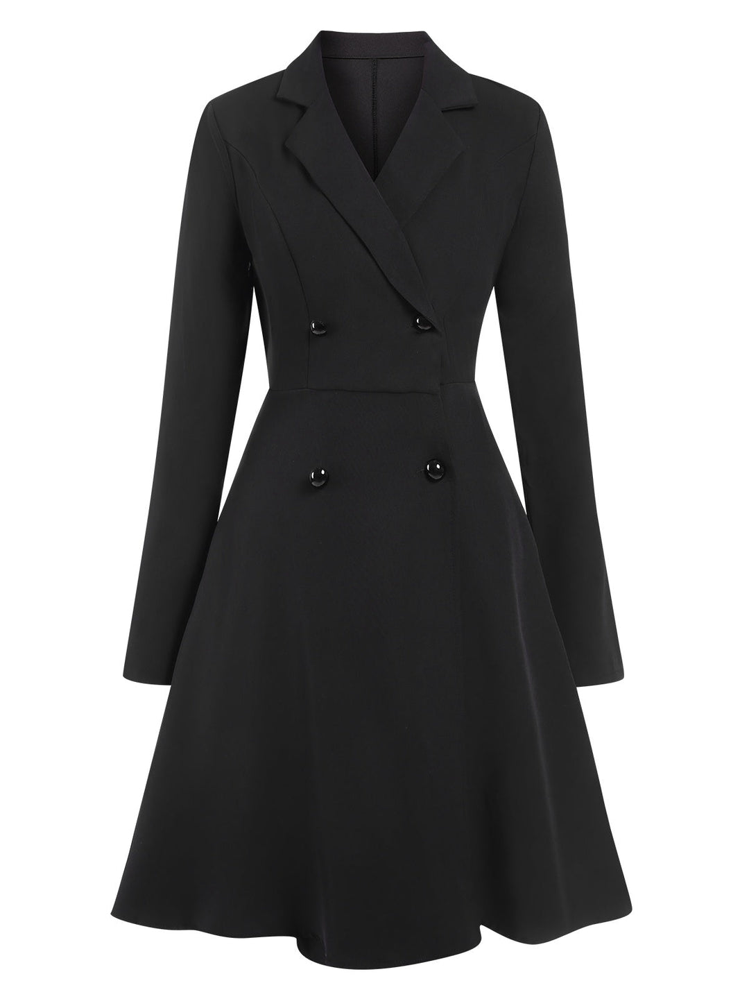 1950s Solid Lapel Double Breasted Trench Coat - vintage fashion, retro style