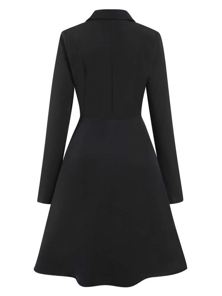 1950s Solid Lapel Double Breasted Trench Coat - vintage fashion, retro style