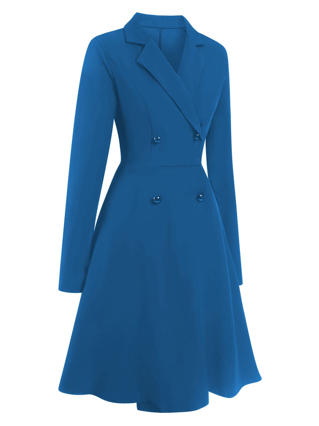 1950s Solid Lapel Double Breasted Trench Coat - vintage fashion, retro style