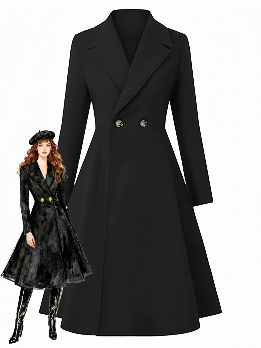 1950s Solid Notched Collar Dress Coat - vintage dress, fashion, rockabilly