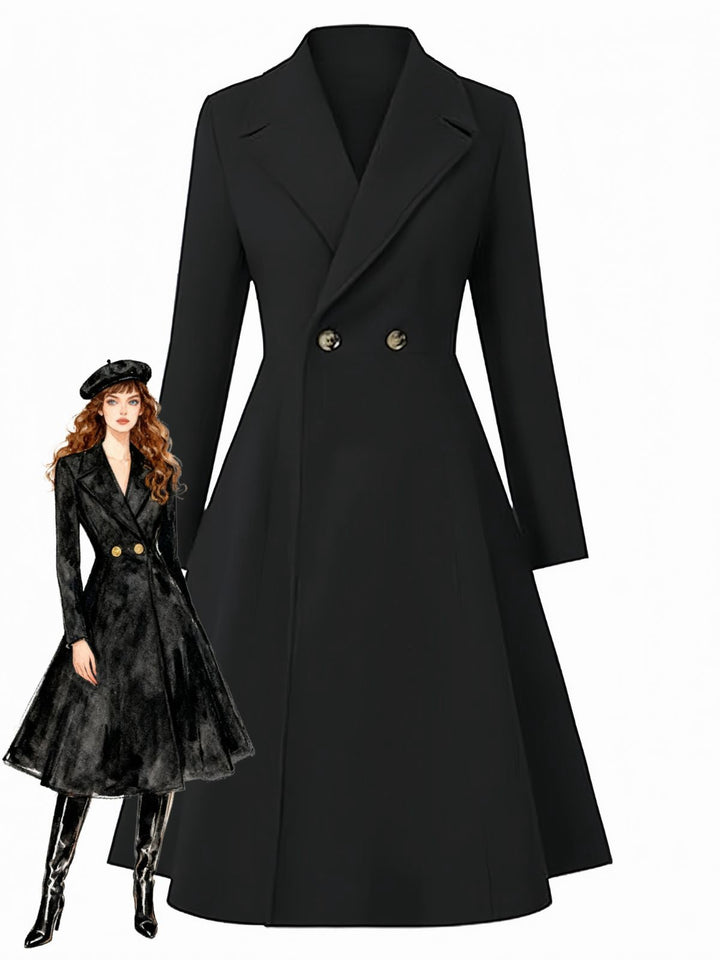 1950s Solid Notched Collar Dress Coat - vintage dress, fashion, rockabilly