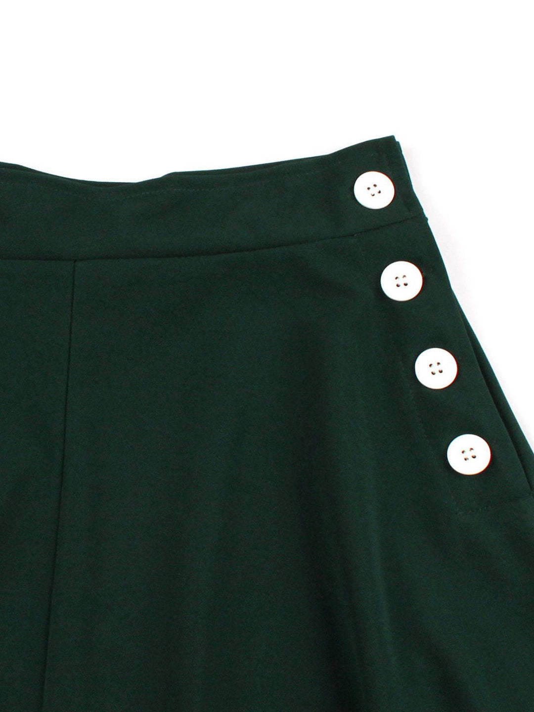 1950s Solid Side Buttons Pocket Skirt - vintage skirt, retro style