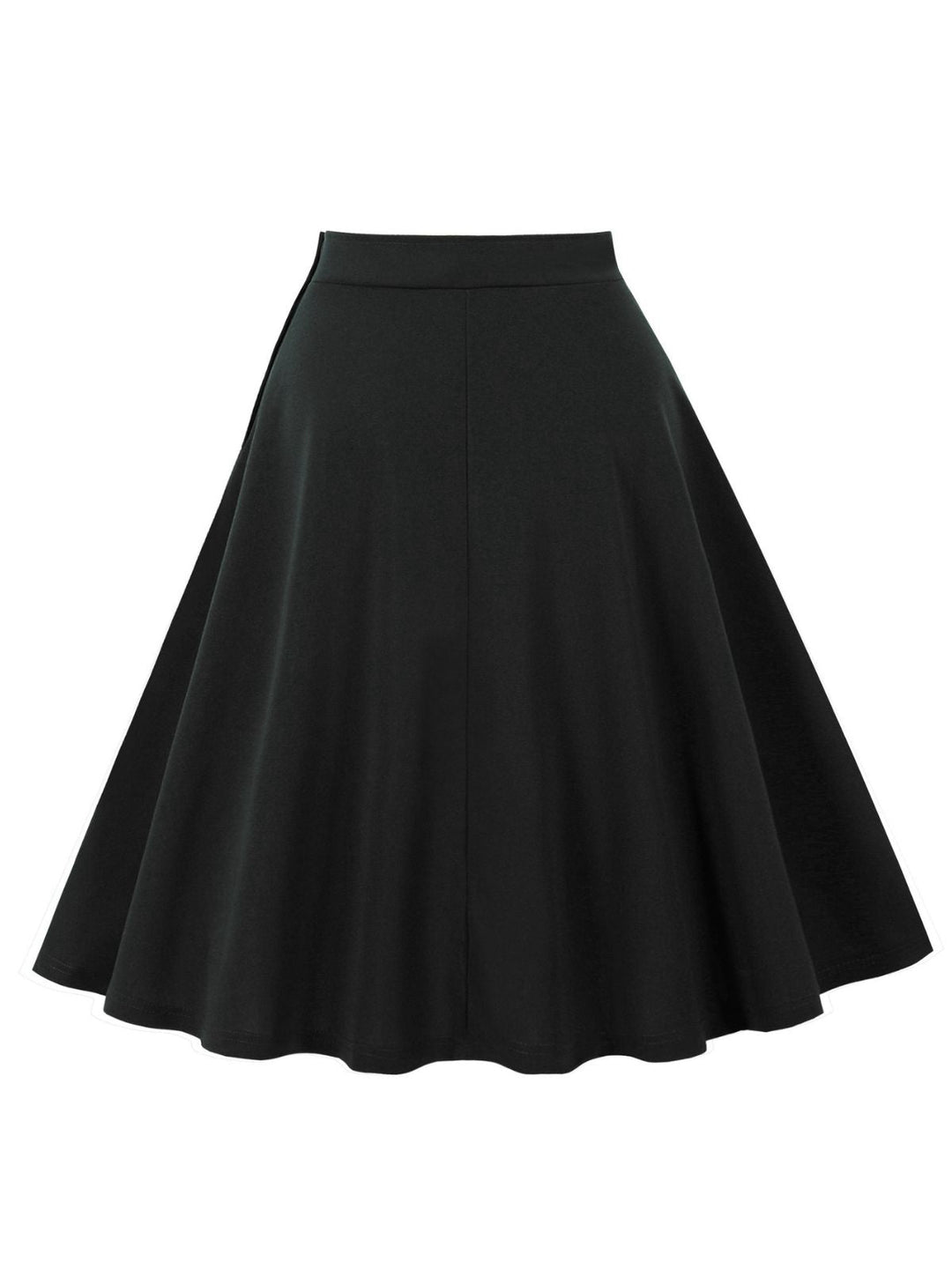 1950s Solid Side Buttons Pocket Skirt - vintage skirt, retro style