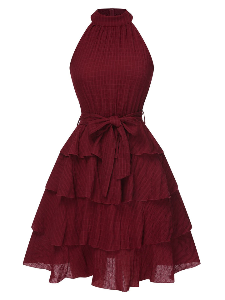 1950s Solid Sleeveless Belt Tutu Dress, vintage dress, retro fashion, rockabilly, pin-up fashion - perfect for women who love vintage and retro fashion