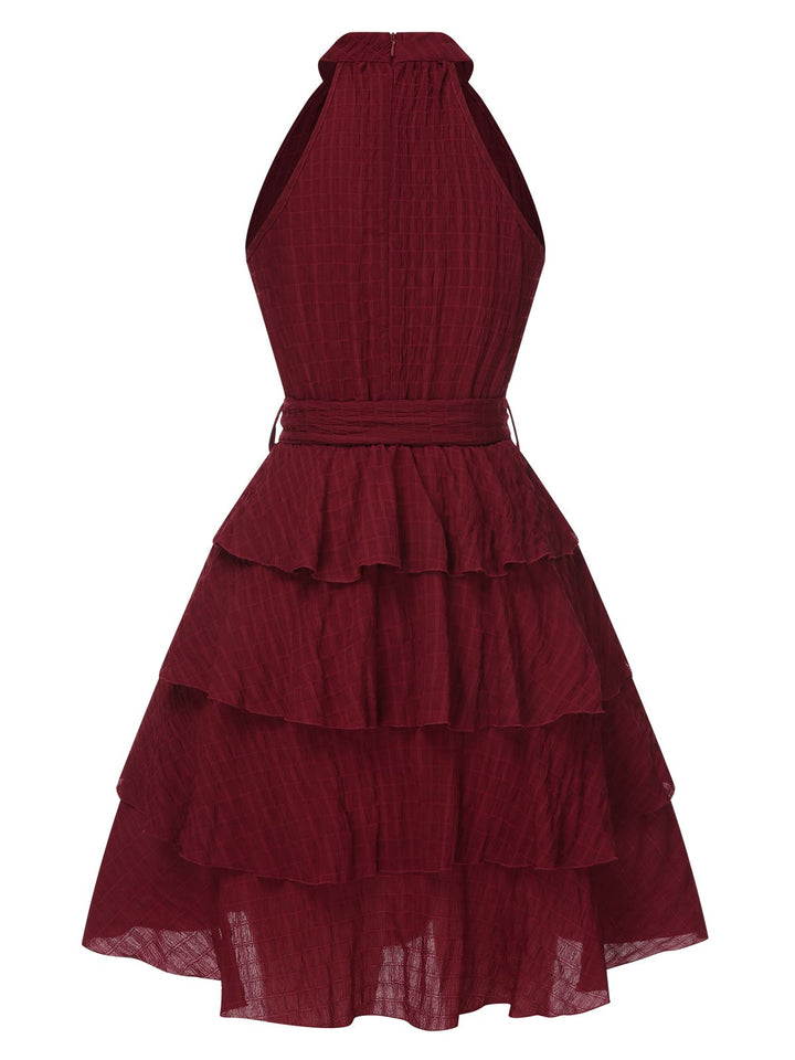 1950s Solid Sleeveless Belt Tutu Dress, vintage dress, retro fashion, rockabilly, pin-up fashion - perfect for women who love vintage and retro fashion
