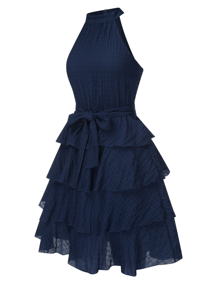 1950s Solid Sleeveless Belt Tutu Dress, vintage dress, retro fashion, rockabilly, pin-up fashion - perfect for women who love vintage and retro fashion