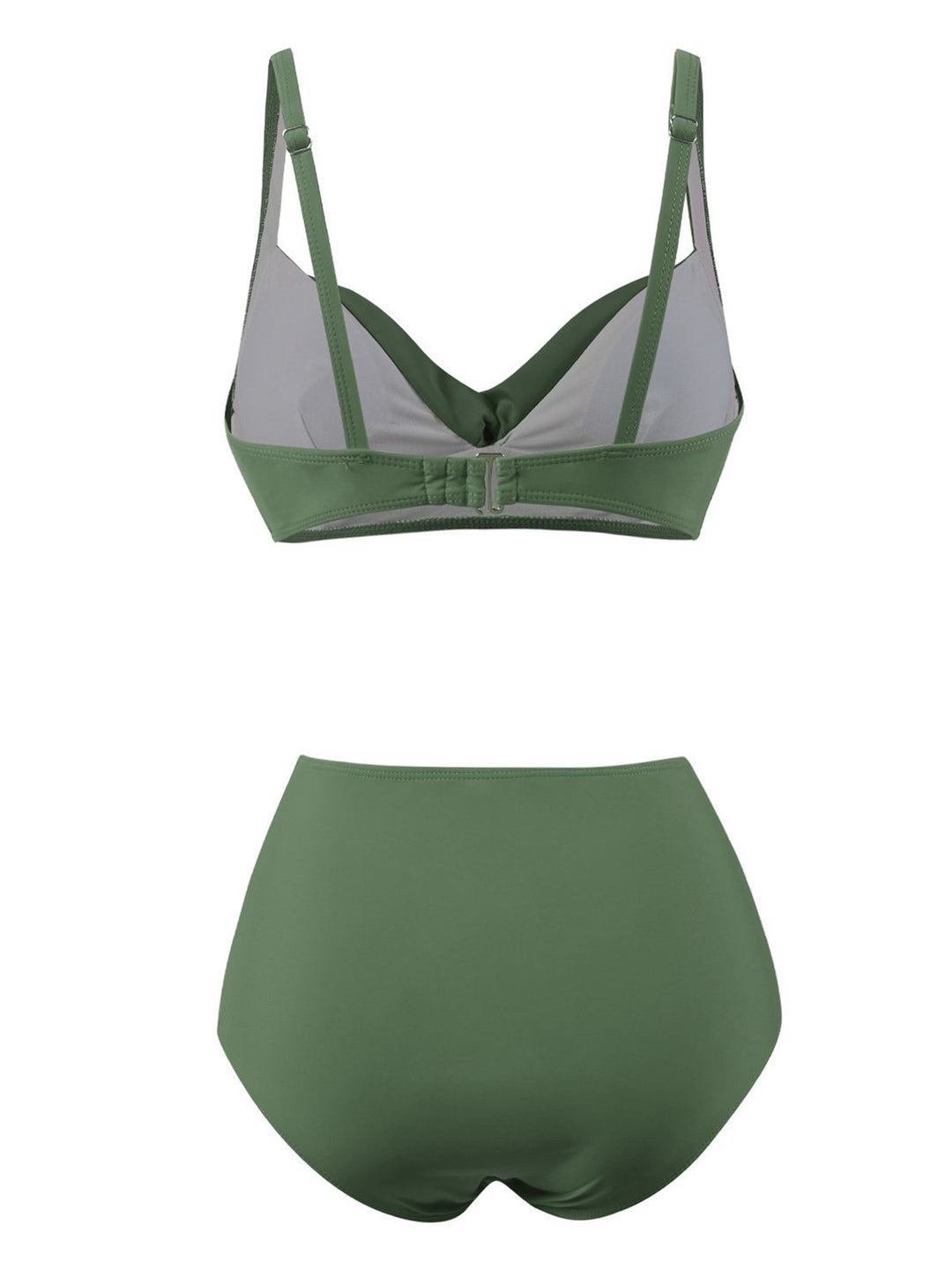 1950s Solid Spaghetti Straps Twist Bikini Set - vintage fashion, retro style